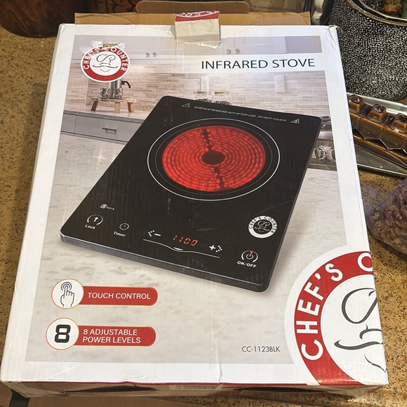 Chef’s Counter Infrared Digital Stove New In BOX size 16x4xx13 - Picture 3 of 6